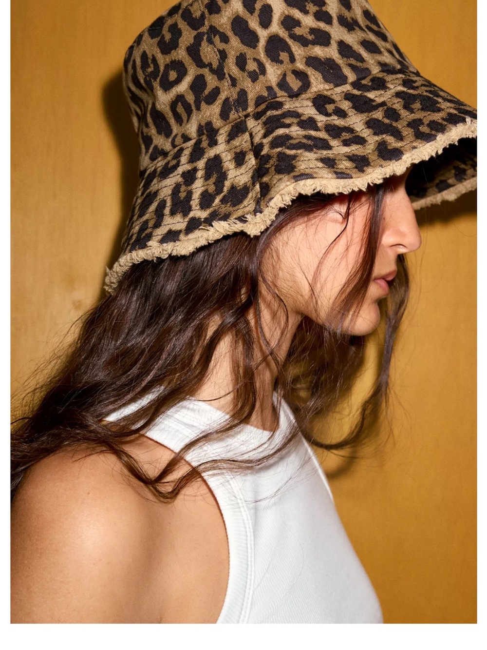 Zara Leopard Print Bucket Hat in Tan and Black